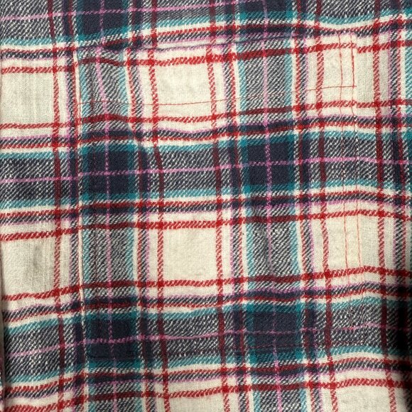 EUC Women's AMERICAN EAGLE Patchwork Super Soft Flannel Button Down | Size L - Picture 6 of 11